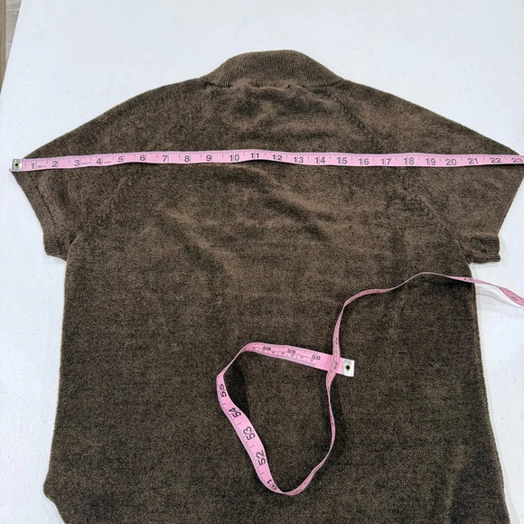 Vintage 90's Kasper Sweater Soft Short Raglan Sleeves Mock Neck Brown Sz Medium - Picture 5 of 10